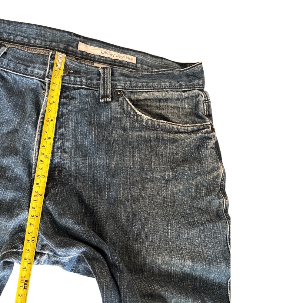 DKNY Jeans Mens 36x34 Medium Wash Straight Leg Denim Pants Cotton Distressed - Picture 5 of 8